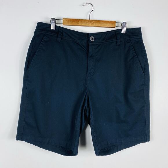 Lane Bryant Plus Size 18 Twill Casual Shorts Black Cotton Blend - Picture 1 of 4
